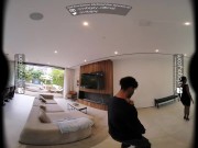VRB Gay Black Sweaty Tony Genius Deepthroats and Rides a White Dick in VR Porn