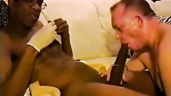 Mature White Daddy Sucks Massive Black Cock in Amateur Interracial Blowjob