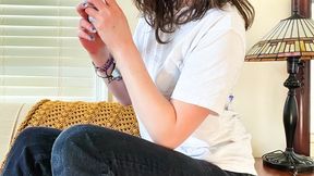 Wait! Are You Jealous?! - OneBlueIris POV Straddling & Riding on the Couch - Dildo