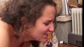 Teen gives handjob to excited MILF in Italian amateur scene