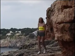 Petite slut's wet pussy gets pounded on the sandy beach by a veteran