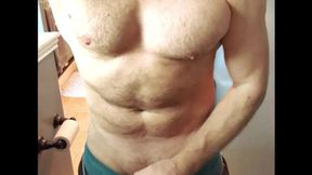 BaldDaddy2 jacks off with big cock in bathroom