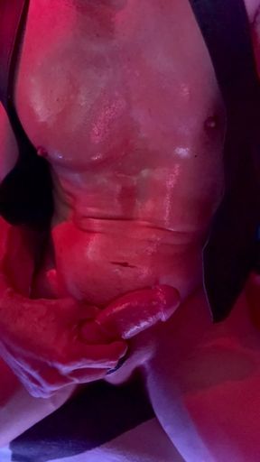 Muscle Bro Jerks Cock Oiled up