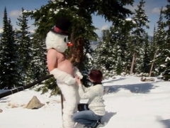 Public Handjobs Brandi de Lafey Strokes A Snowman