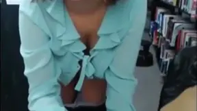 Sizzling Librarian Gets Wet While Seductively Teasing Herself Alone