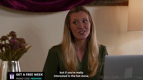 ALL GIRL MASSAGE - Hot Babes Turn Divided Hot-Stone Massage Into Lesbian Fingering 3-Way