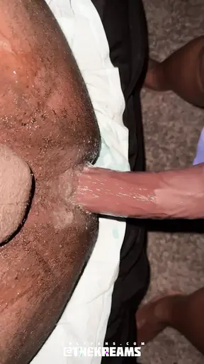 Ebony MILF wife stuffs 12 inch dildo into hubby's prostate