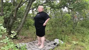 Stepmom Undressed in a Park and Masturbates Her Big Pussy