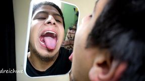 delicious and hot tongue with mirror