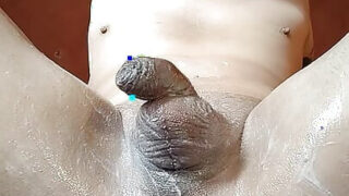 Uncut tattooed French crossdresser in lingerie gets his gaping ass fisted, pissed on and fucked hard