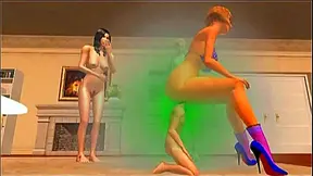 Huge Giantess Facesitting & Face Farting Anime Action