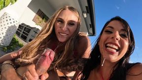 Poolside Threesome with Gina Valentina and Andre Rico