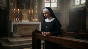 nun fetish, where faith has no limits, very intimate moment in the cathedral-