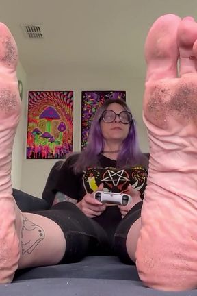 Dirty Soles Playing Video Games