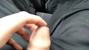 Big squeezing cumshot from uncut cock fingered until thick milky load