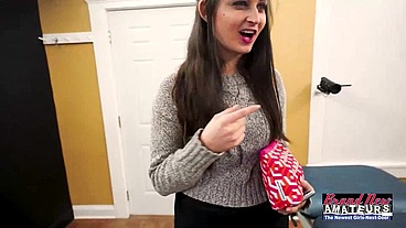 Green Eyed Brunette Elliot Deepthroats A Big Cock And Gets Jizzed!