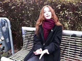 GERMAN SCOUT - Real Redhead Ginger Teen Alice Entice with tiny Breasts 1st Porn Casting