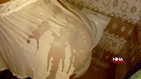 Ebony Girl Twerking in Her Bathroom and Neighbour Sneak in to Fuck Booty