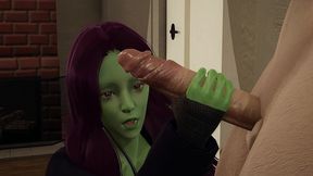 gamora receives a good penetration against the kitchen table [full video]
