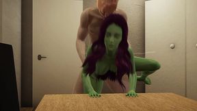 gamora receives a good penetration against the kitchen table [full video]