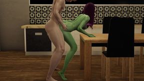 gamora receives a good penetration against the kitchen table [full video]