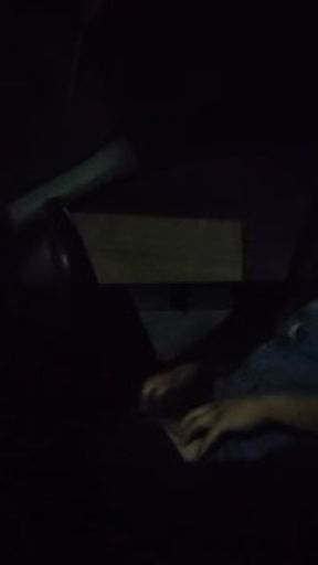 Car jacking and cumming with the door open