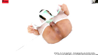 HardHitting Trans Temptation Plump Booty babe Teases and Tugs her Hung until she Ebbs