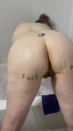 My little white a with black nut all over it and in my p