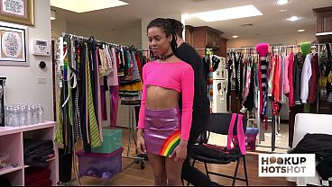 BTS - Kira Noir Gets Undressed By The Cameraman Backstage!