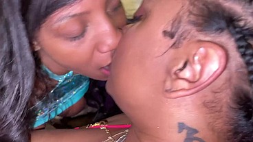 Ebony Lesbians Squirt and eat pussy