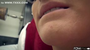 Beautiful, red haired woman with tattoos, Tana Lea likes to get fucked hard, from the back