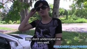 PublicSex Kurzhaariger brünetter Rücksitzficker