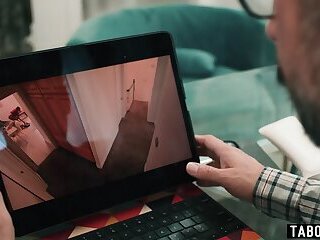 Stepdad pervs on black teen stepdaughter with new security cams