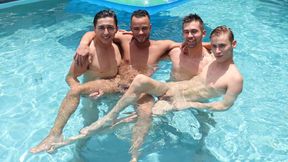 College Boys Having Fun In The Pool Then Fucking