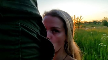 Sunset evening with S Wife Katy ends with huge facial
