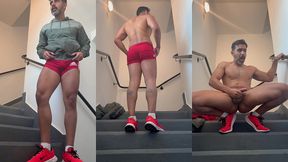 public flashing - stairwell exhibitionist
