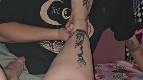 Sub worships Rude Grrrls sweaty feet