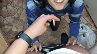 She caught me smoking and so I wouldn't tell anyone, she licked my