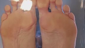 Clear chair and my massive feet