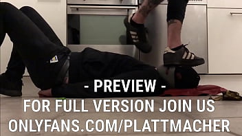 Trampling in Adidas soccer shoes on the human doormat