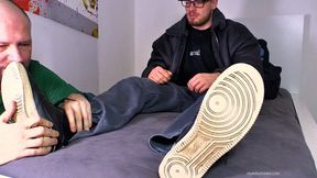 Bearded bareoot guy Dusan, foot worship