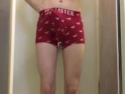 College Twink Desperately Pissing Red Hollister Underwear