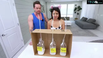 Petite Latina Hazel Heart loses taste test challenge and takes wild dare