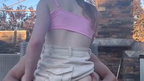 Nice backyard fucking with brunette teen Myra Moans