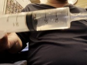 Chubby uncle inserts aneros progasm into anus and has a dry orgasm