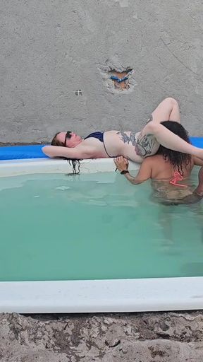 Spectacular moment from &quot;Jerking off to the pool and fucking two hot chicks with cumshot inside&quot;