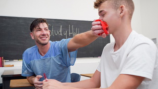 Twink Boy Gets Dominated And Bullied By Athletic Jock In Class