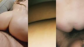 rico anal casero real, gemidos y termina el culo abierto lleno de esperma.