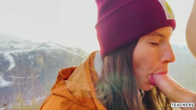 Public Blowjob on Mountain Cableway: Strangers Get Naughty