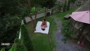 Ayumi Shinoda delivers a titillating outdoor blowjob leading to a passionate creampie